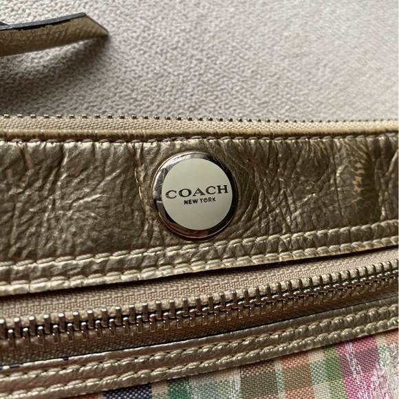 Vintage Y2K Coach Plaid Mini Bag / Wristlet - Picture 5 of 11
